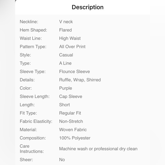 LIKE NEW SHEIN LUNE Allover Print Butterfly Sleeve Dress - Purple - Sz 6/Medium - Picture 4 of 12